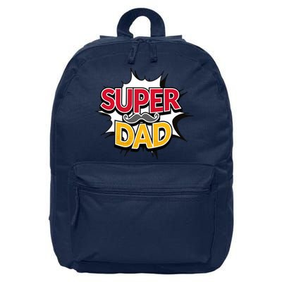 Super Dad With Moustache Fathers Day 16 in Basic Backpack