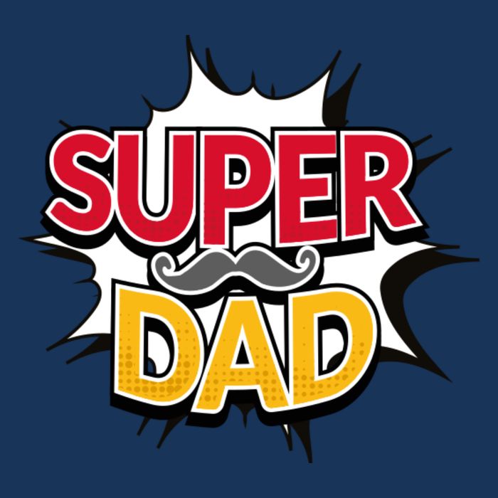 Super Dad With Moustache Fathers Day Pom Pom 12in Knit Beanie