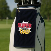 Super Dad With Moustache Fathers Day Golf Towel