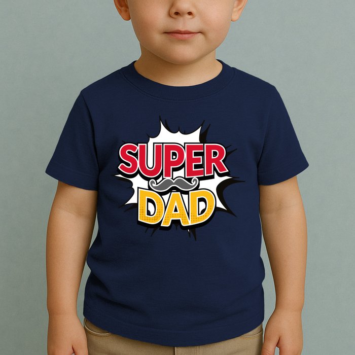 Super Dad With Moustache Fathers Day Toddler T-Shirt