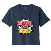 Super Dad With Moustache Fathers Day Crop Top