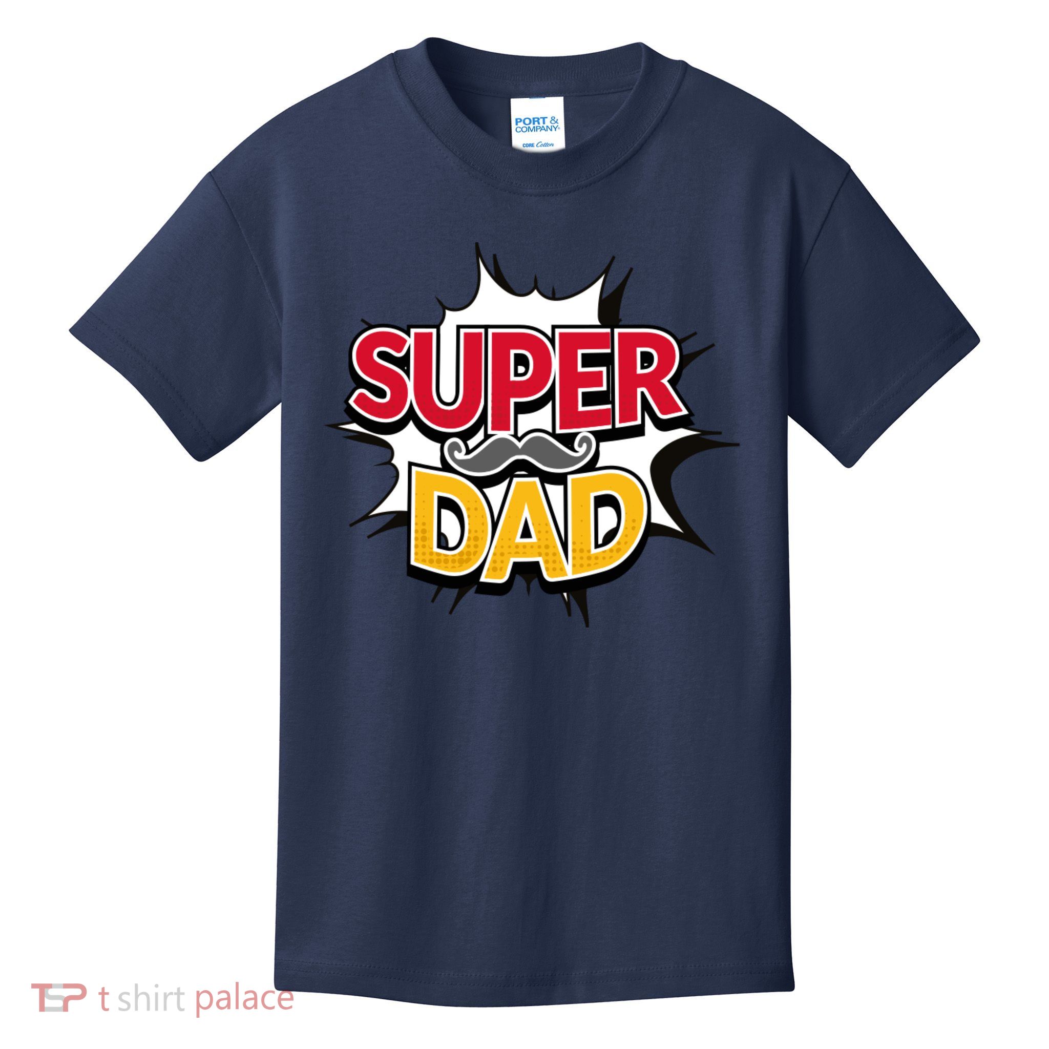 Super Dad With Moustache Fathers Day Kids T-Shirt