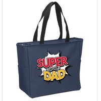 Super Dad With Moustache Fathers Day Zip Tote Bag