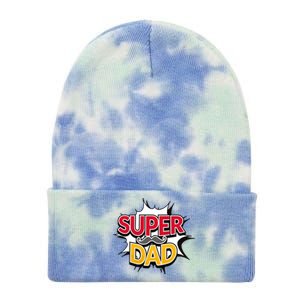 Super Dad With Moustache Fathers Day Tie Dye 12in Knit Beanie