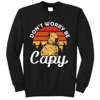 Sunset Dont Worry Be Capy Cute Capybara Sweatshirt