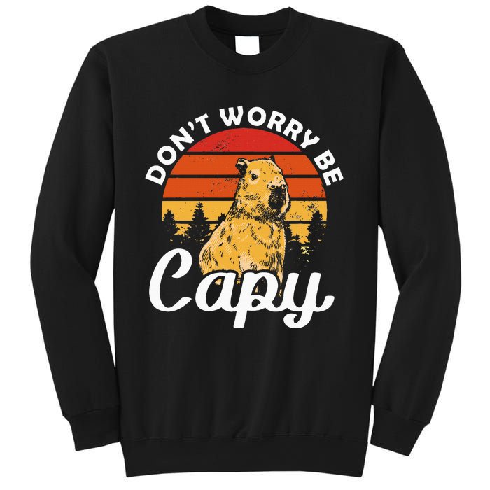 Sunset Dont Worry Be Capy Cute Capybara Sweatshirt