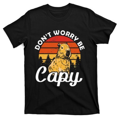 Sunset Dont Worry Be Capy Cute Capybara T-Shirt