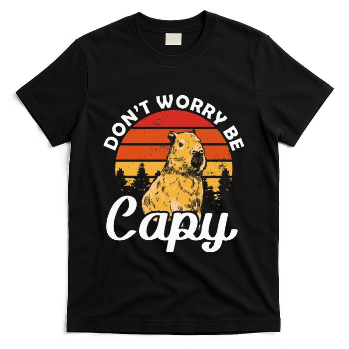 Sunset Dont Worry Be Capy Cute Capybara T-Shirt