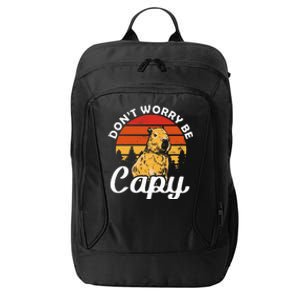 Sunset Dont Worry Be Capy Cute Capybara City Backpack