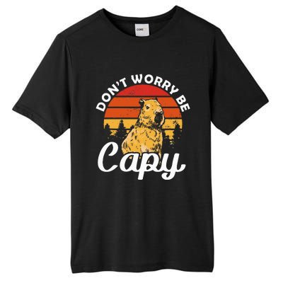 Sunset Dont Worry Be Capy Cute Capybara Tall Fusion ChromaSoft Performance T-Shirt