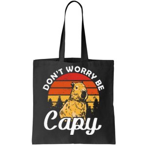 Sunset Dont Worry Be Capy Cute Capybara Tote Bag