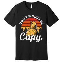 Sunset Dont Worry Be Capy Cute Capybara Premium T-Shirt