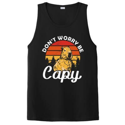 Sunset Dont Worry Be Capy Cute Capybara PosiCharge Competitor Tank