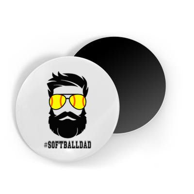 Softball Dad With Beard And Cool Sunglasses Magnet