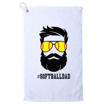 Softball Dad With Beard And Cool Sunglasses Platinum Collection Golf Towel