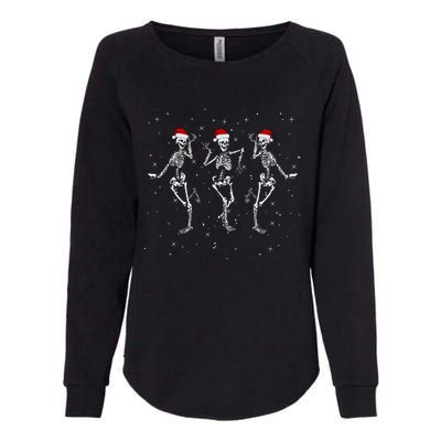 Skeletons Dancing With Xmas Hats Funny Christmas Skeleton Great Gift Womens California Wash Sweatshirt