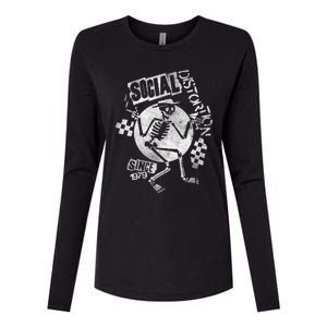 Social Distortion White Spray Skelly Womens Cotton Relaxed Long Sleeve T-Shirt