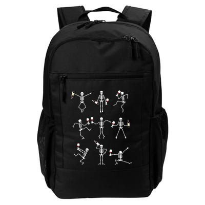 Skeleton Dancing With Hallo Wine Halloween Party Backpack