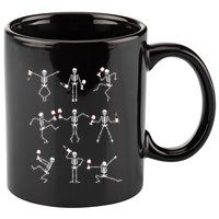 Skeleton Dancing With Hallo Wine Halloween Party 11oz C Handle Ceramic Mug