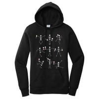 Skeleton Dancing With Hallo Wine Halloween Party Women's Pullover Hoodie