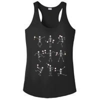 Skeleton Dancing With Hallo Wine Halloween Party Ladies PosiCharge Competitor Racerback Tank