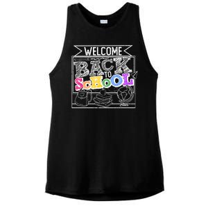 Sketchy Doodle Welcome Back To School Ladies PosiCharge Tri-Blend Wicking Tank