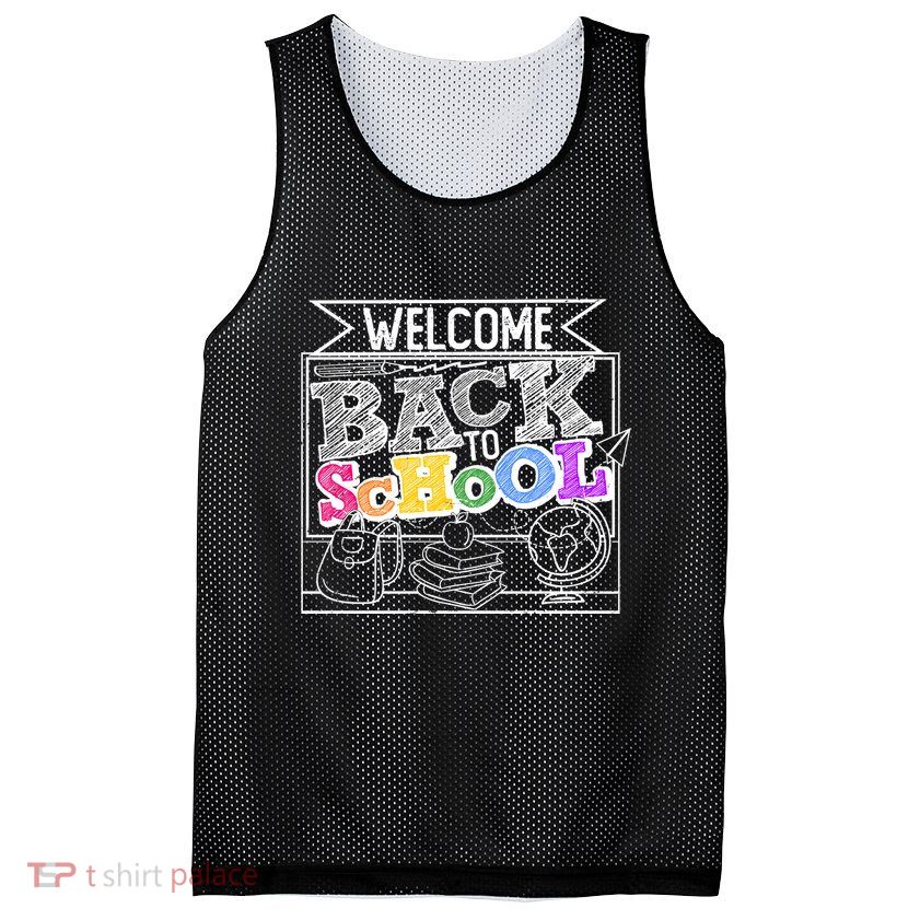 Sketchy Doodle Welcome Back To School Mesh Reversible Basketball Jersey Tank