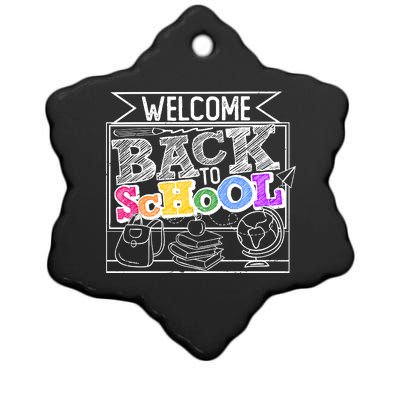 Sketchy Doodle Welcome Back To School Ceramic Star Ornament