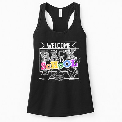Sketchy Doodle Welcome Back To School Womens Tank Top