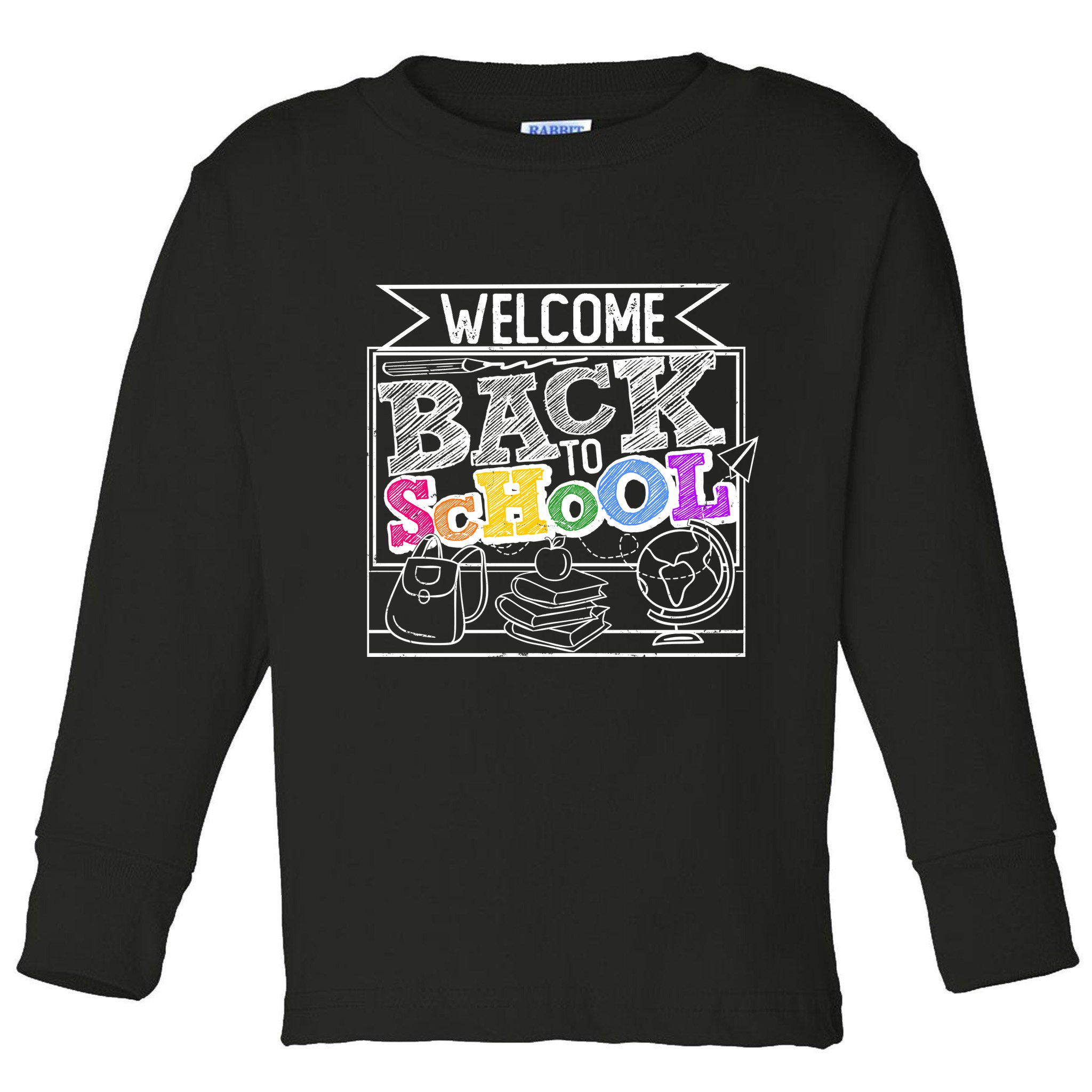 Sketchy Doodle Welcome Back To School Toddler Long Sleeve Shirt