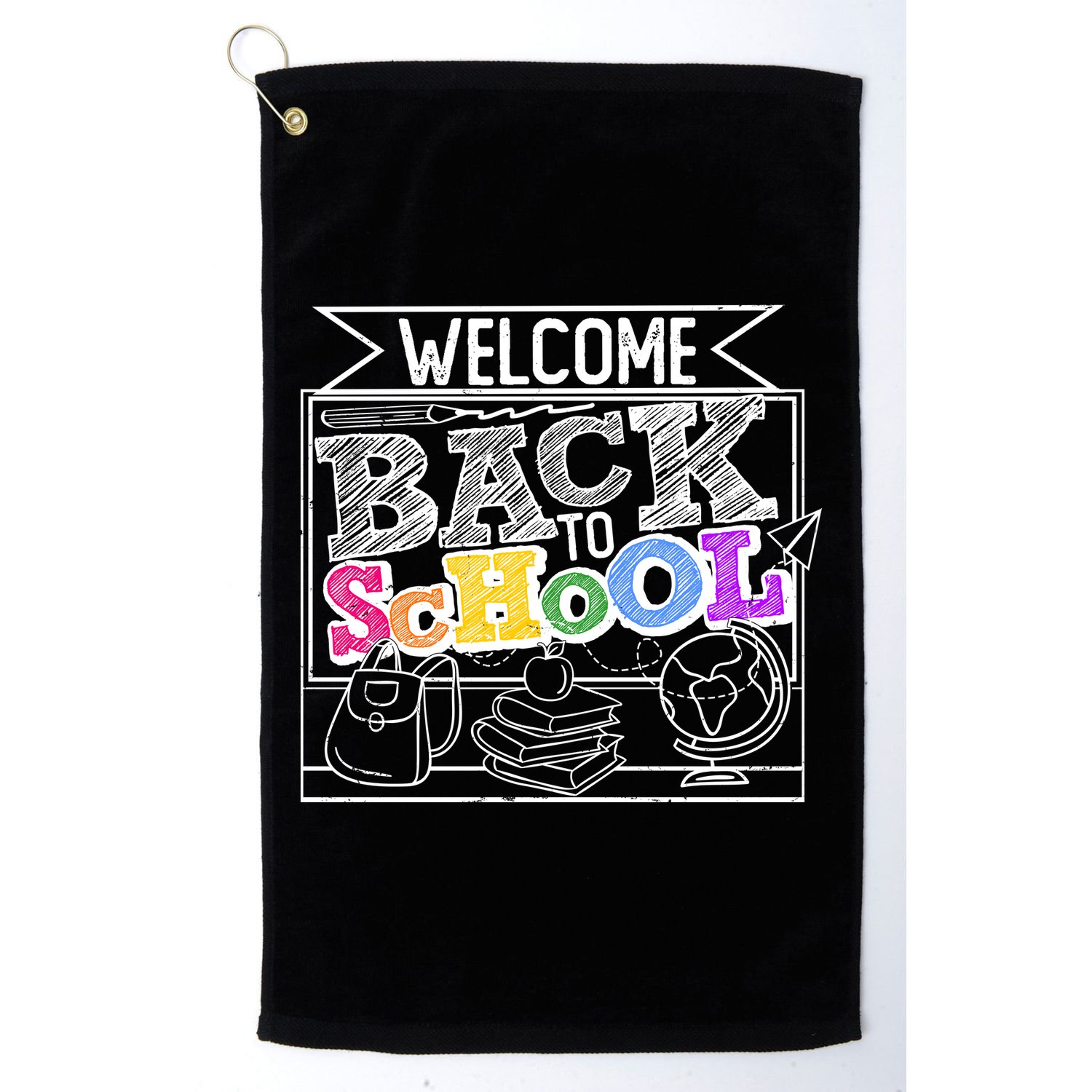 Sketchy Doodle Welcome Back To School Golf Towel