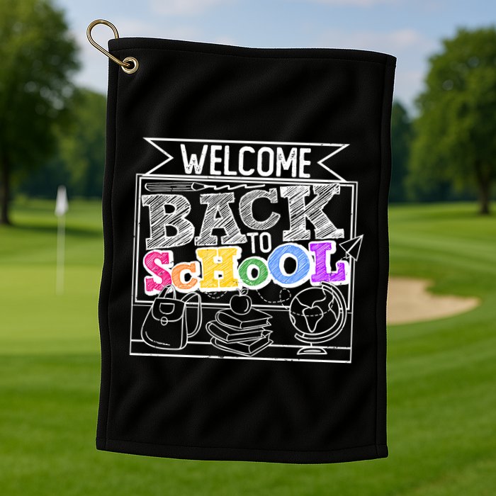 Sketchy Doodle Welcome Back To School Golf Towel