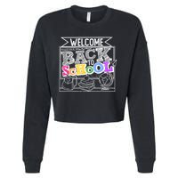 Sketchy Doodle Welcome Back To School Cropped Pullover Crew