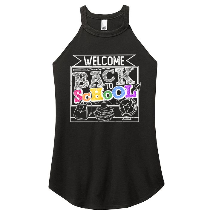 Sketchy Doodle Welcome Back To School Women's Perfect Tri Rocker Tank