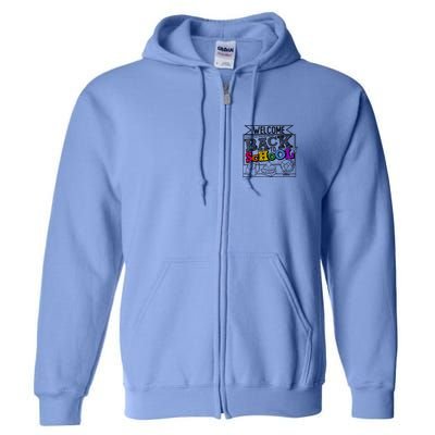 Sketchy Doodle Welcome Back To School Full Zip Hoodie