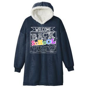 Sketchy Doodle Welcome Back To School Hooded Wearable Blanket