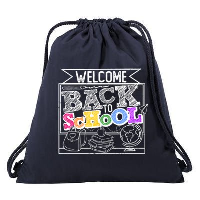 Sketchy Doodle Welcome Back To School Drawstring Bag