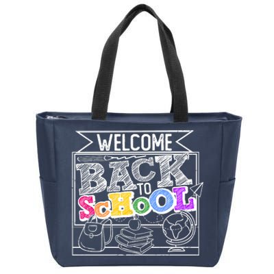 Sketchy Doodle Welcome Back To School Zip Tote Bag