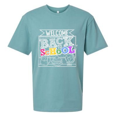 Sketchy Doodle Welcome Back To School Sueded Cloud Jersey T-Shirt