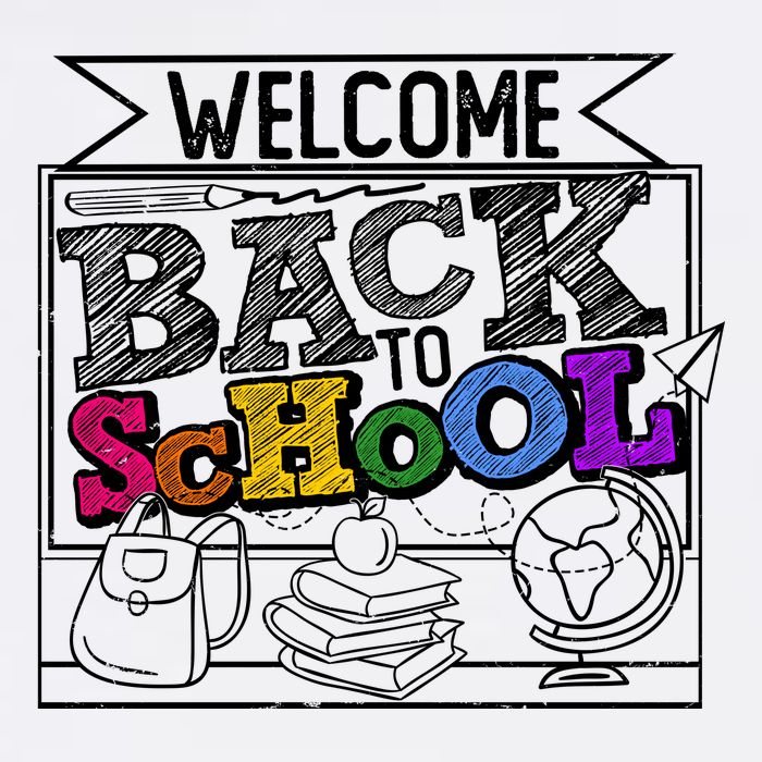 Sketchy Doodle Welcome Back To School Garment-Dyed Sweatshirt