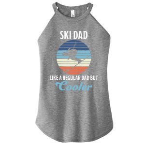 Skiing Dad Winter Sports Slopes Dad Skier Gift Women’s Perfect Tri Rocker Tank