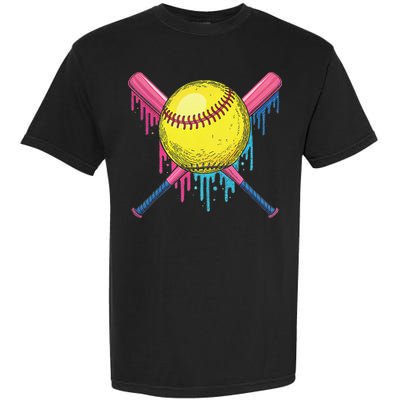 Softball Drip Women Ice Cream Drip Respect The Drip Garment-Dyed Heavyweight T-Shirt