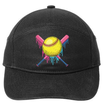 Softball Drip Women Ice Cream Drip Respect The Drip 7-Panel Snapback Hat