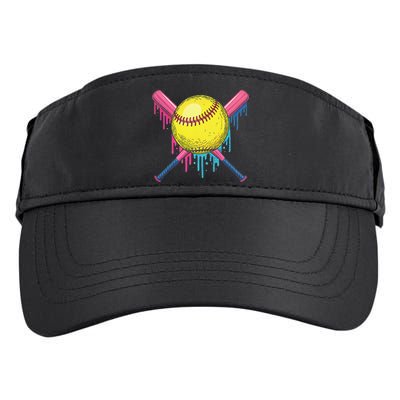 Softball Drip Women Ice Cream Drip Respect The Drip Adult Drive Performance Visor