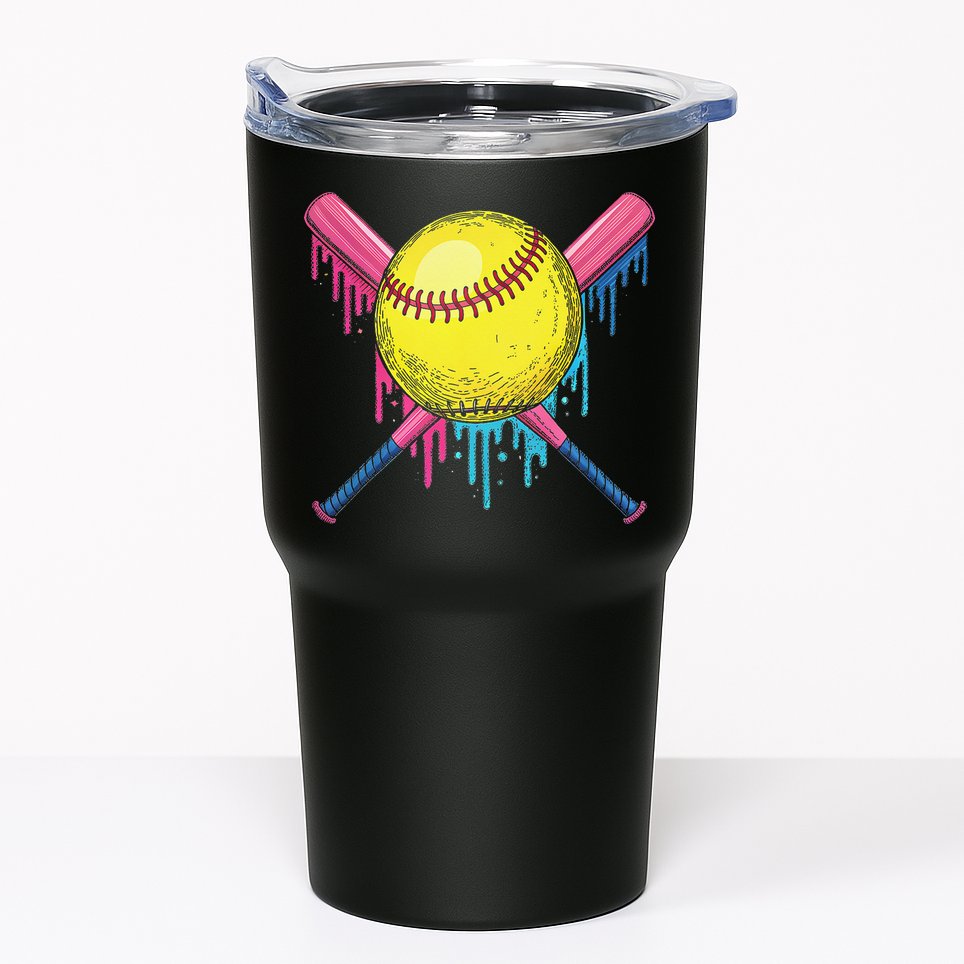 Softball Drip Women Ice Cream Drip Respect The Drip Tumbler