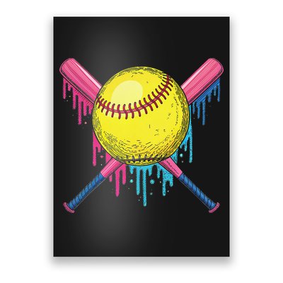 Softball Drip Women Ice Cream Drip Respect The Drip Poster