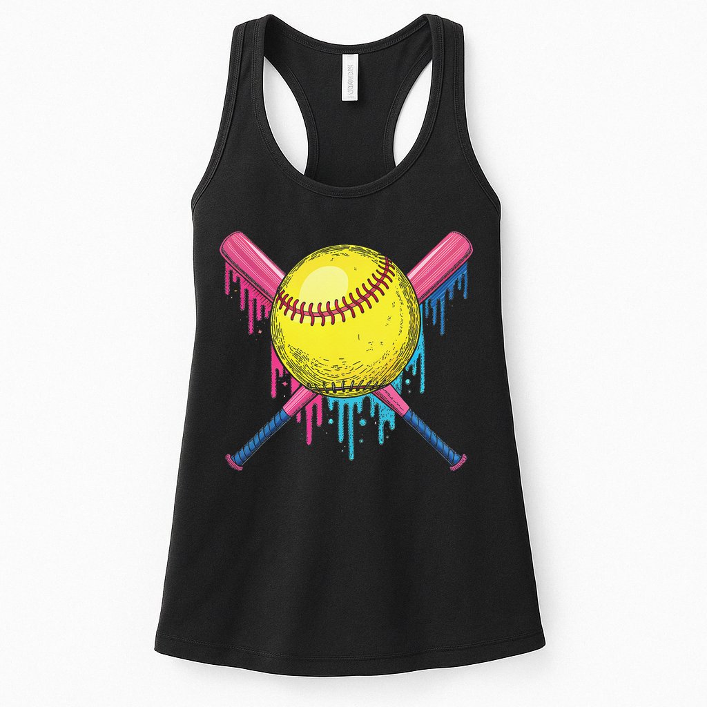 Softball Drip Women Ice Cream Drip Respect The Drip Womens Tank Top
