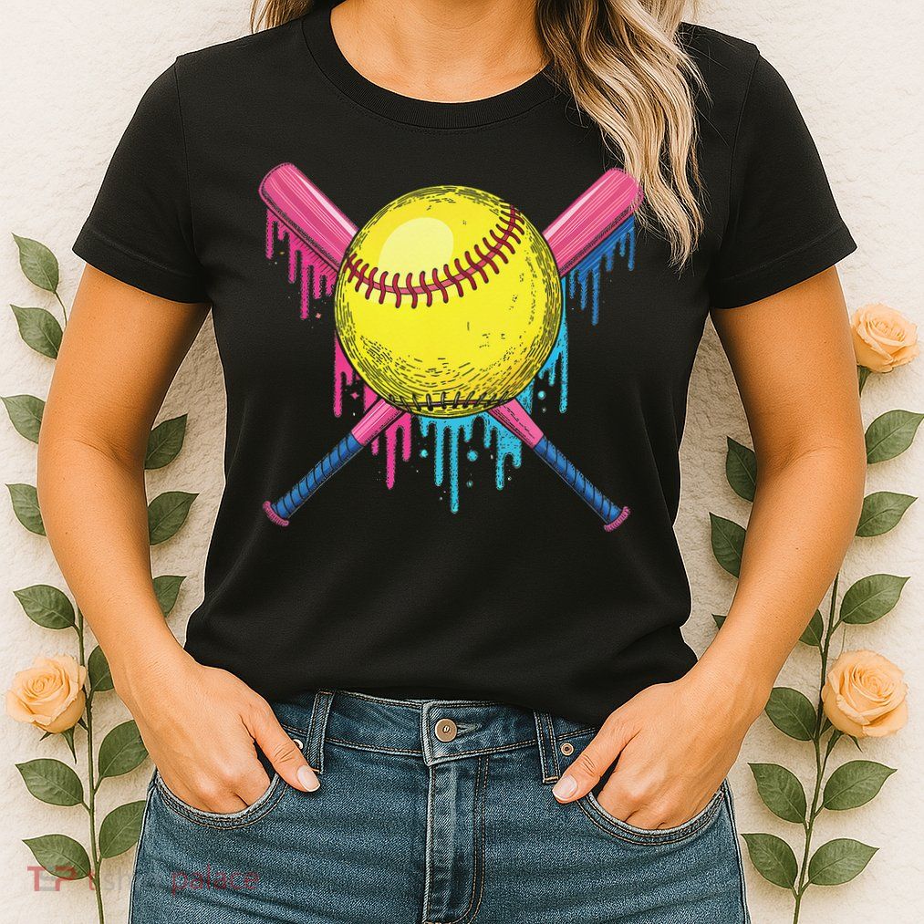 Softball Drip Women Ice Cream Drip Respect The Drip Womens T-Shirt