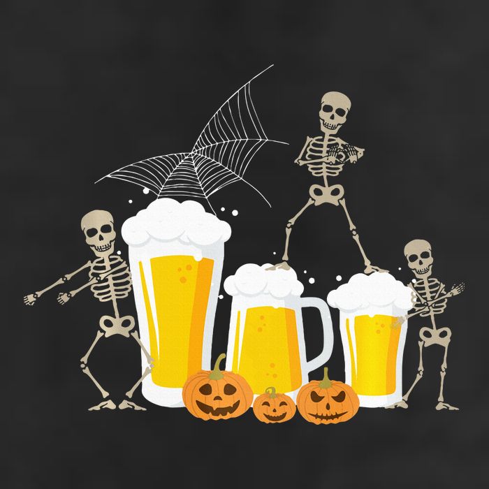 Skeleton Dance With Beer Mugs Halloween Fun Drinking Adults 7 Panel Mesh Trucker Snapback Hat