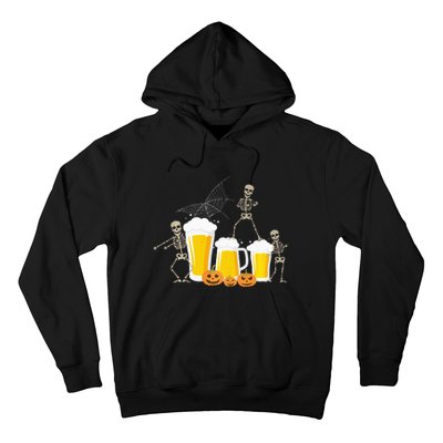 Skeleton Dance With Beer Mugs Halloween Fun Drinking Adults Hoodie